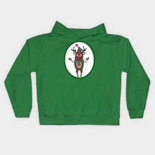 CHRISTMAS Cocktails Reindeer Kids Hoodie